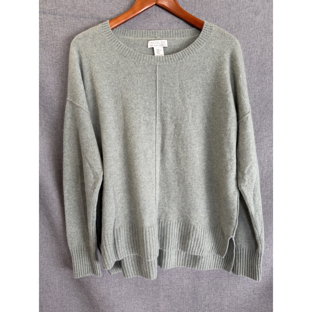 Rachel Zoe Mint Green 2 Ply Cashmere Pullover Sweater Size XL
